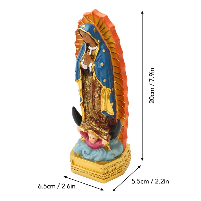 Christian Guadalupe Figurine Hand Painted Good Luck Virgin Mary Statues Our Lady Of Guadalupe Figurine For Tabletop Decoration