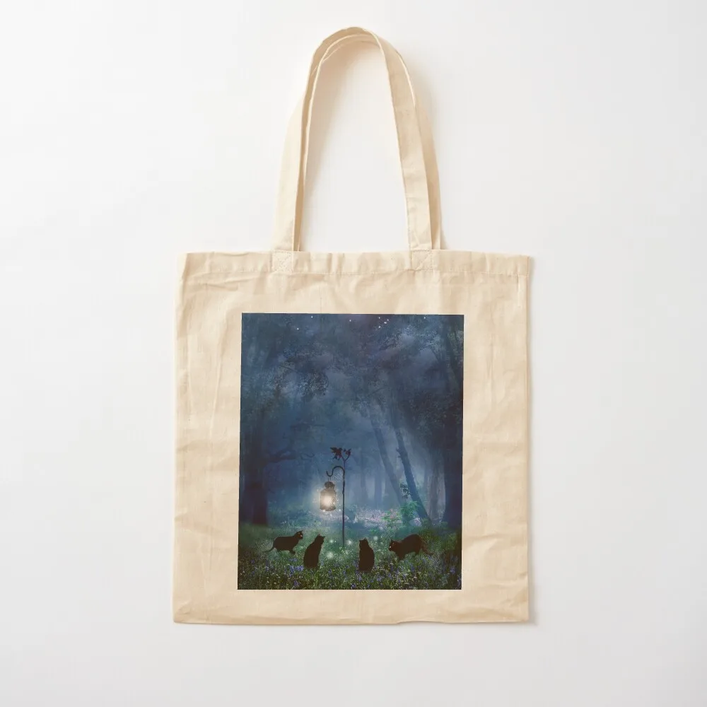 The Witches Cats - Full Moon version Tote Bag hand bag ladies Customizable tote bag Canvas