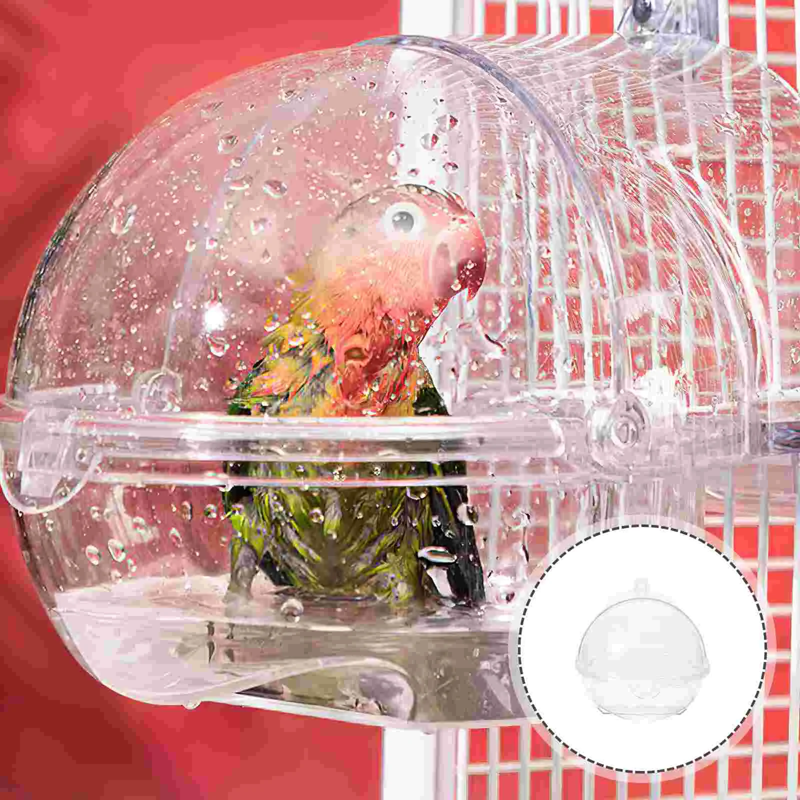 

Bird Bath Box Parakeet Cage Accessories Accessory Bathtub Hanging The For Plastic Compact Basin Bathing Small Birds