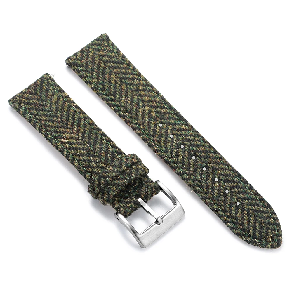 Vintage-Armband aus echtem Leder, Tweed-Nylon, 18 mm, 20 mm, 22 mm, Schnellverschluss-Webarmband für Omega für Seiko Smartwatch-Uhrenarmband