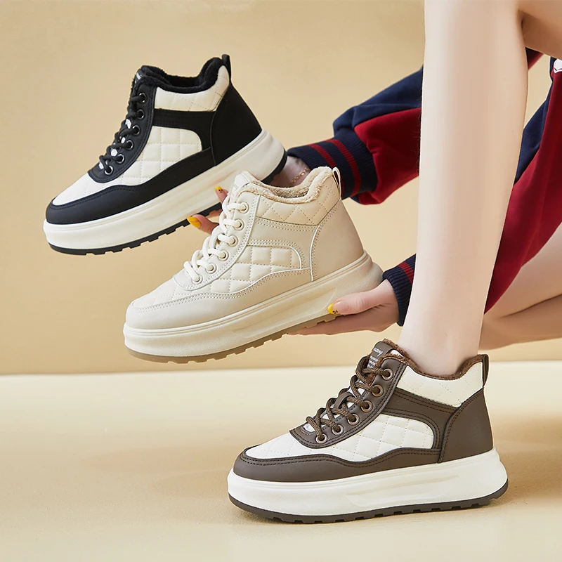 All-Match Winter Shoes Women Clogs Platform Female Footwear Casual Sneaker Creepers New Small Dress Leisure Shoes Woman Flats Al