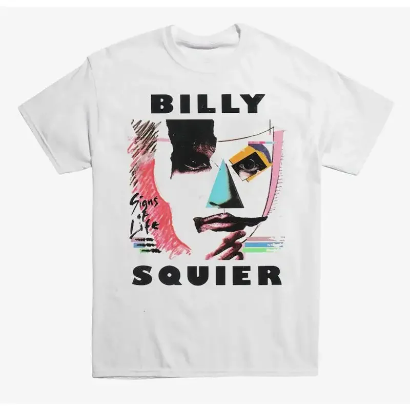 Camiseta blanca rara de Billy Squier Signs Of Life, tallas S a 5Xl, para fanáticos