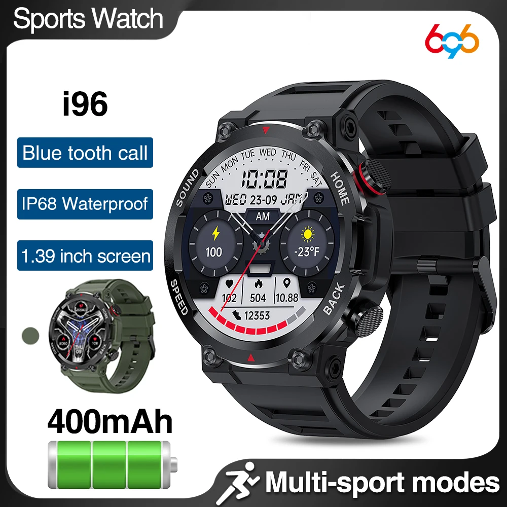 2023 Smart Watch Bluetooth Call Men's Large Screen Outdoor Sports Fitness Heart Rate Monitoring Waterproof 400mAH Long Standby