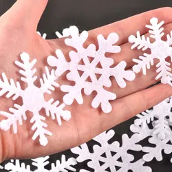 50 pz Decorazioni Di Natale Bianco Poliestere Artificiale Fiocco di Neve Feltro Applique Per Il FAI DA TE Capodanno Festa Ornamento Albero di Natale Toppe E Stemmi c3537