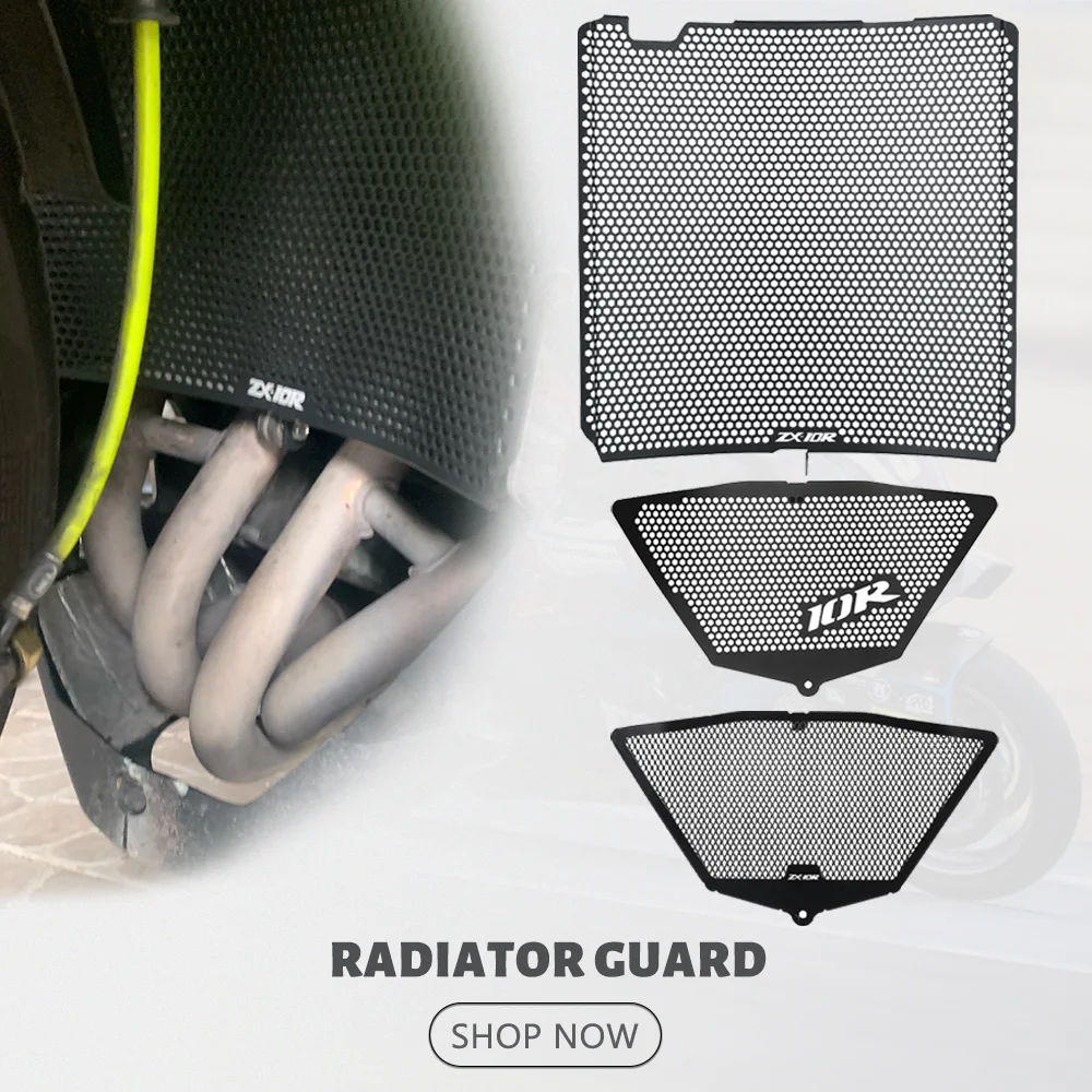 

ZX-10R Motorcycle Accessories Radiator Guard Downpipe Grille Cover Protector Protection For Kawasaki ZX10R ZX 10R 2008 2009 2010