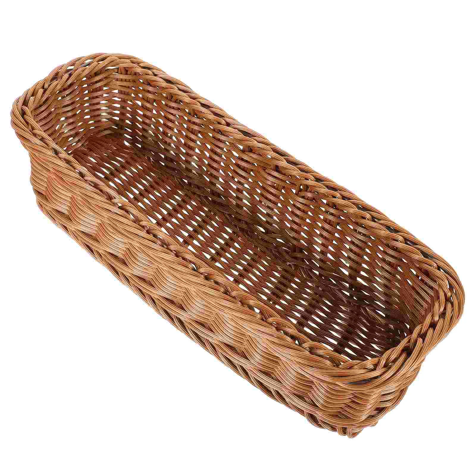 

Wicker Fruit Basket Utensil Storage for Restaurant Tables Tray Silverware Tiered Woven Other Baskets