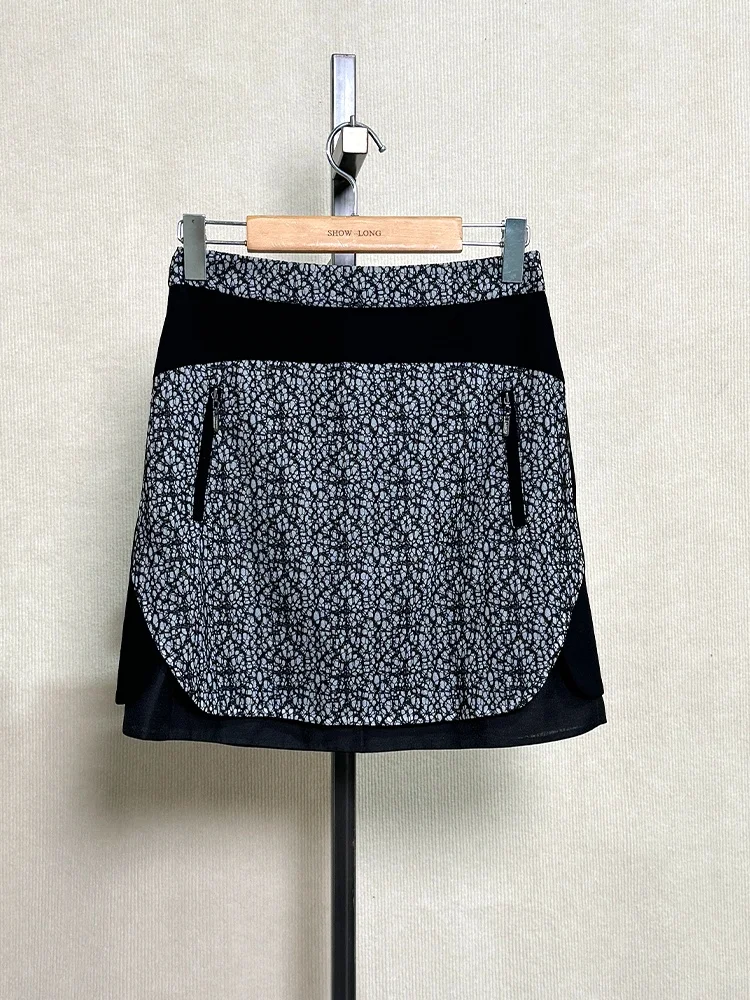 

Fashionable Floral Patchwork Half Skirt High Waist A-Line Silhouette Commute Style Polyester Viscose Nylon Blend Short Length