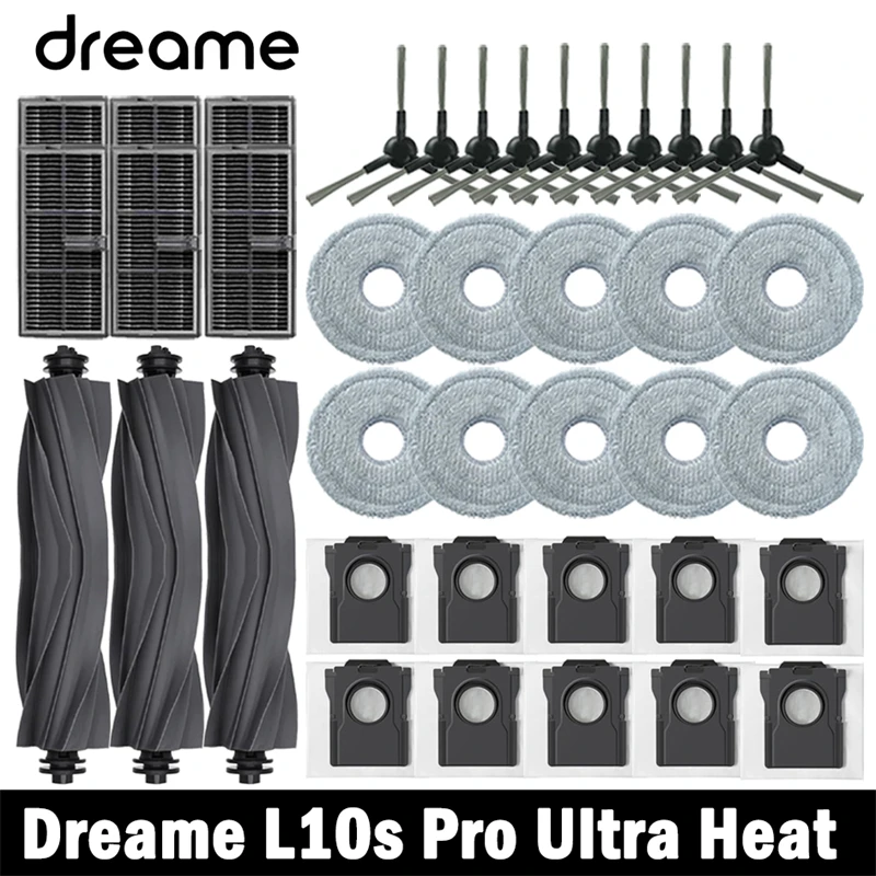 

Dreame L10s Pro Ultra Heat Vacuum Cleaner Replacement Accessories Main Side Brush HEPA Filter Mop Cloths Dust Bag Spare Parts