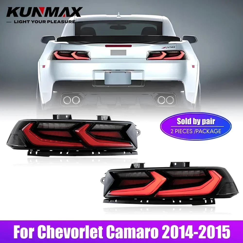 

Пара светодиодных задних фонарей для Chevorlet Camaro 14-15, сигнал поворота заднего хода, автомобильный задний фонарь в сборе Plug and Play, 2 шт.