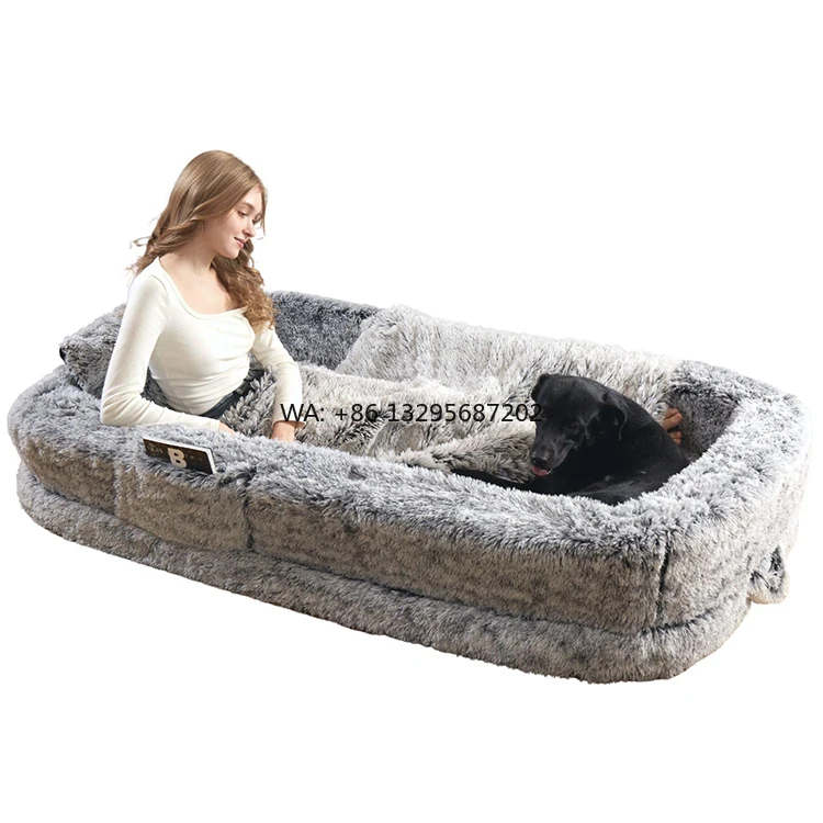 

Wholesale Large Human Dog Bed Removable Cover Washable Soft Sofa for Large Dogs Washable Sofa Memory Foam Dog Bed