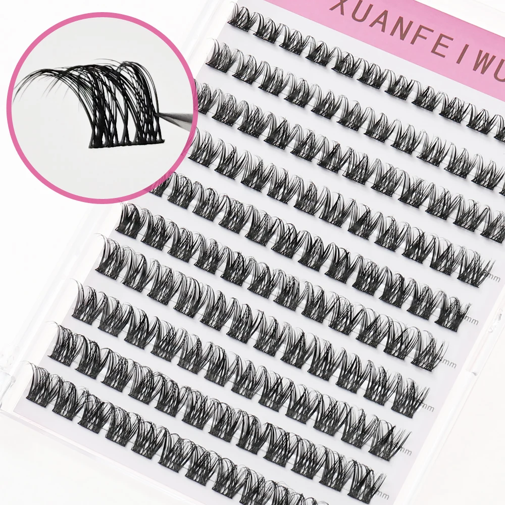

Xuanfeiwu Segmented Thick Cross-Curled Single Cluster Eyelashes Fishtail DIY Self-Grafting Natural Realistic False Eyelashes Adhesive Easy-To-Apply Hair-Like Internet Celebrity Eyelashes