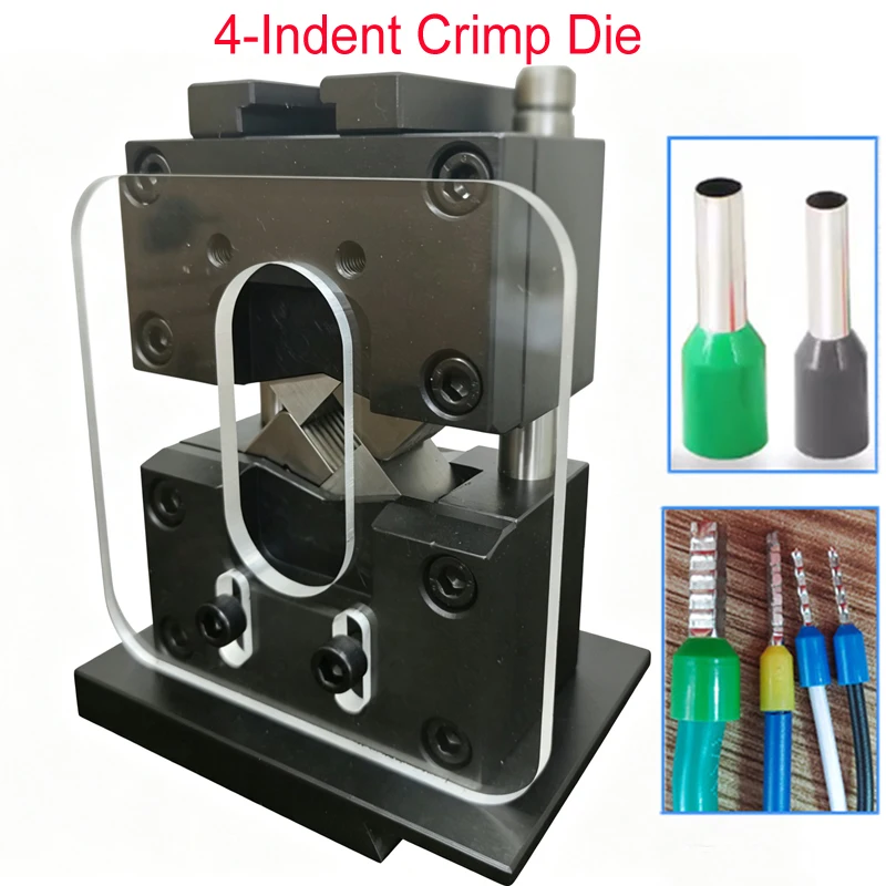 High Precision Four-Indent Crimp Applicator Quad-Sided Die for Wire Ferrule Tubular Terminal Pin Connector Press Machine Tool
