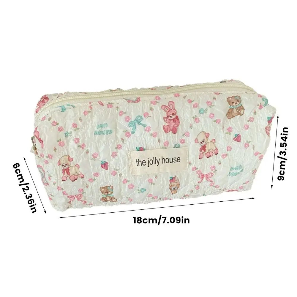 Cartoon Animal Pattern Pen Bag Large Capacity Zipper Design Stationery Bag Portable Pencil Case School Office