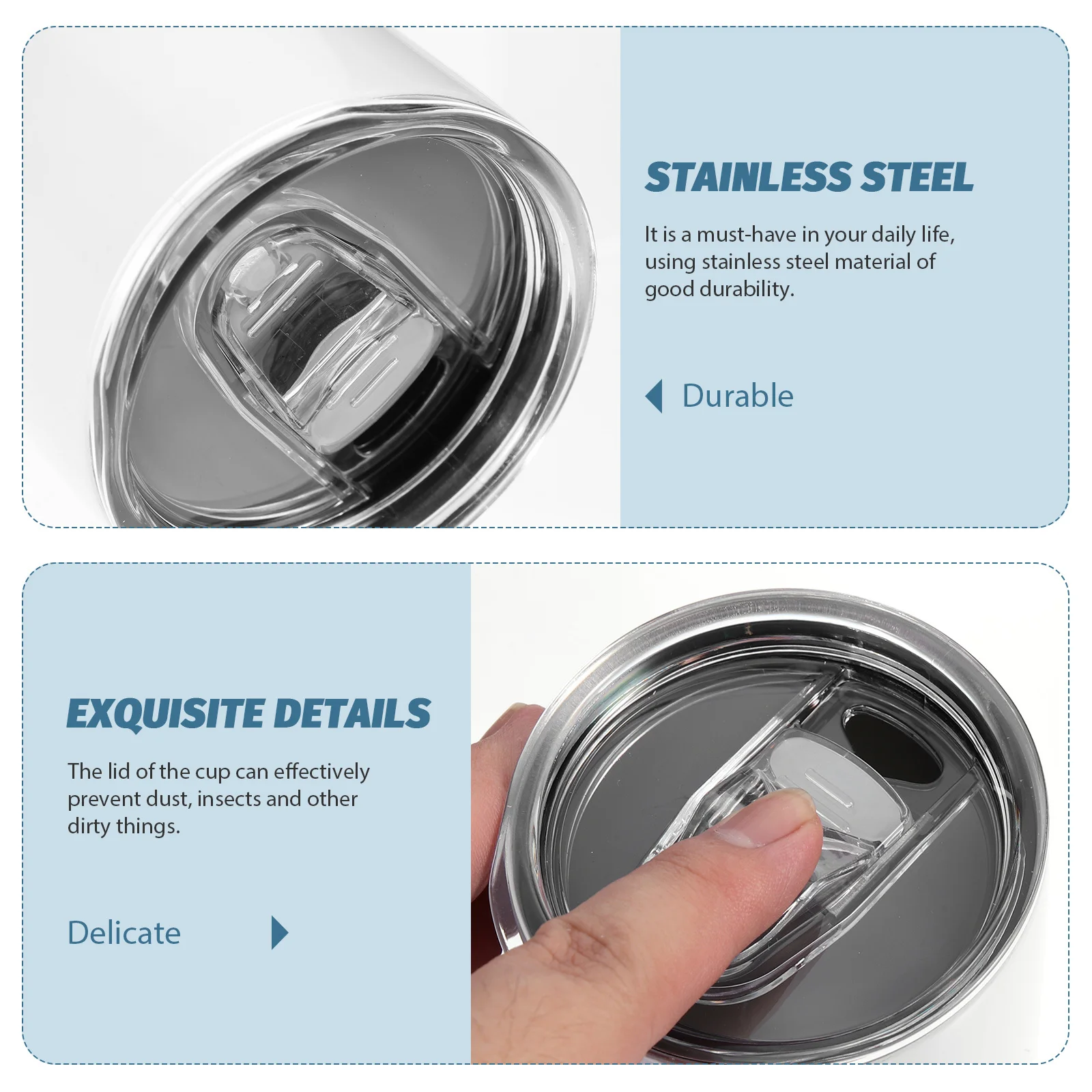 

Stainless Steel Vacuum Cup Large Size Double Layer Lid Heat Preservation Vehicle Mounted Water Mug Cylinder Drinking Cup
