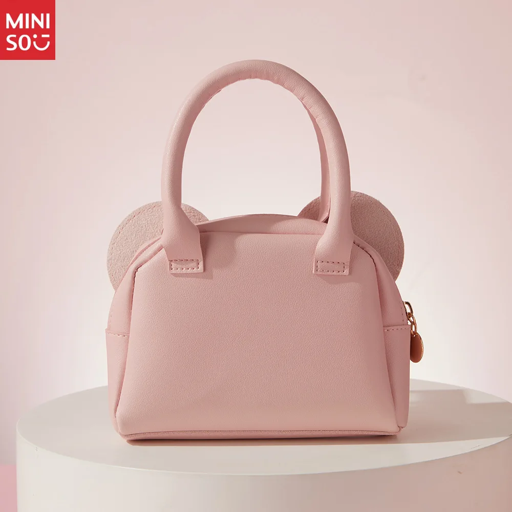 Miniso New Kids Handbag for Girls, Cute Princess Cartoon Bow Pattern Purse & Wallet Set