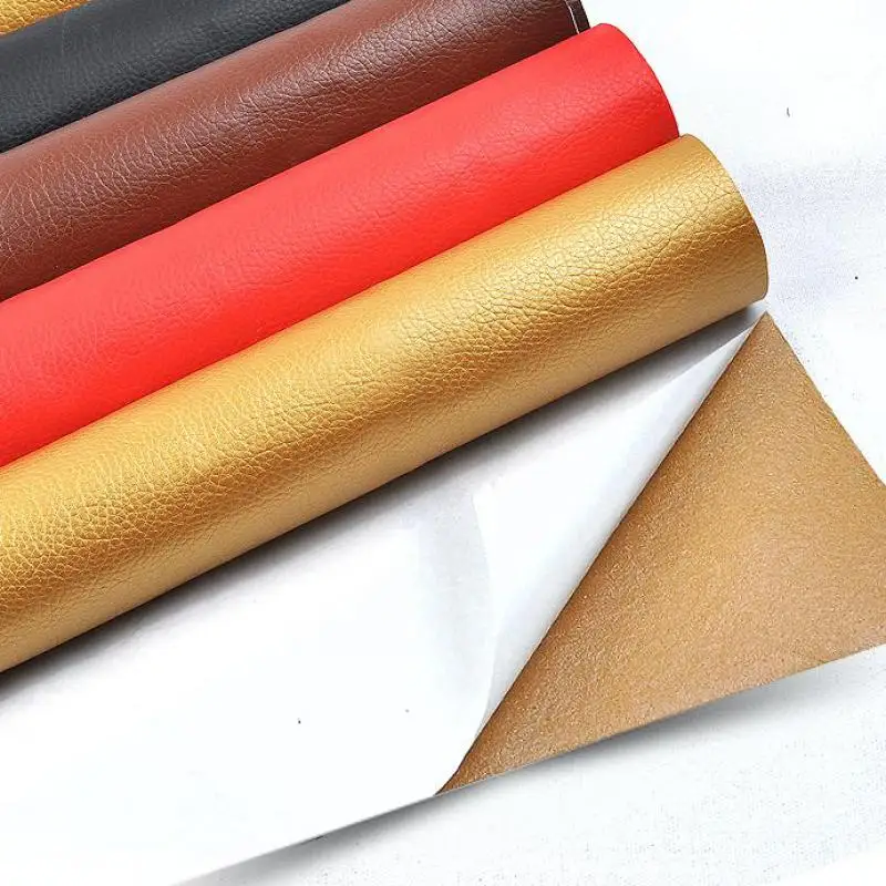 0.5 meter Glue Adhesive Faux Leather Fabric Self Leatherette Piece Cloth For Chairs Upholstery Seat Furniture Automotive Sofa