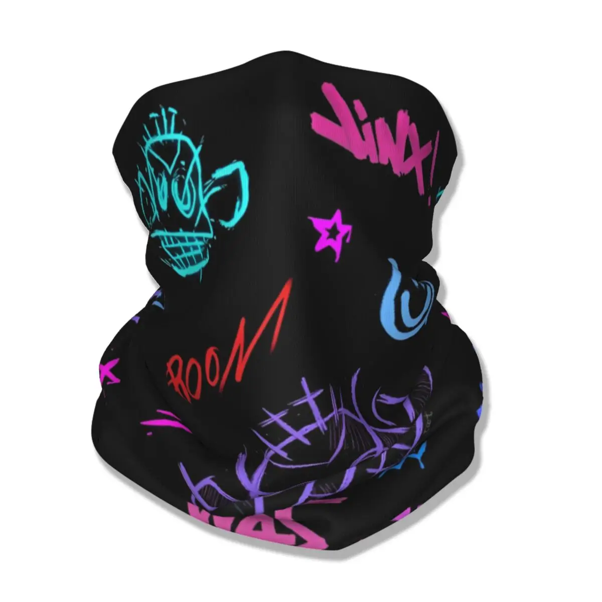 Jinx Monkey-Couvre-cou Bandana Anime, Masque Arcane Imprimé, Écharpe de Jeu, Bande de Sauna Multi-Usage, Cyclisme, Unisexe, Lavable, Adulte