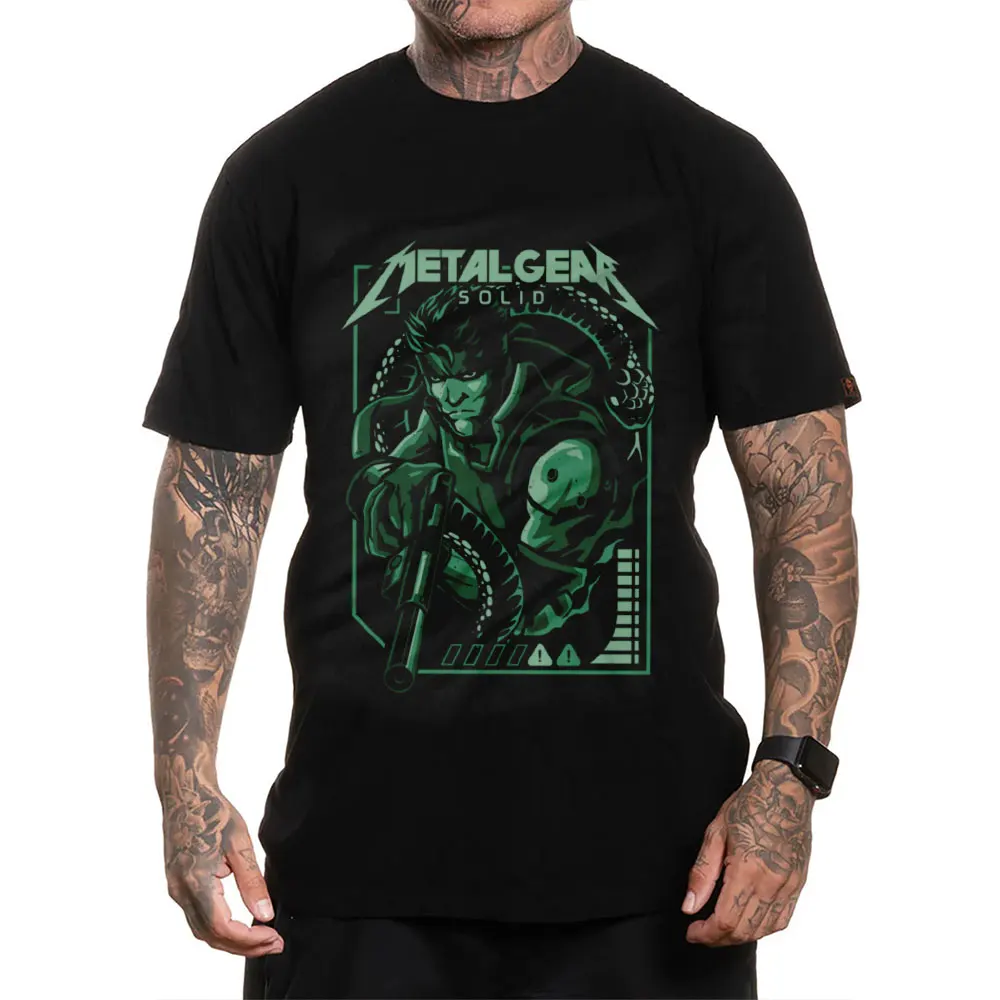 Snake Eater Metal Gear Solid MGS Game Gift T‑Shirt for Gamer Cotton Short Sleeve Tees Solid Snake Graphic Print Streetwear Tops