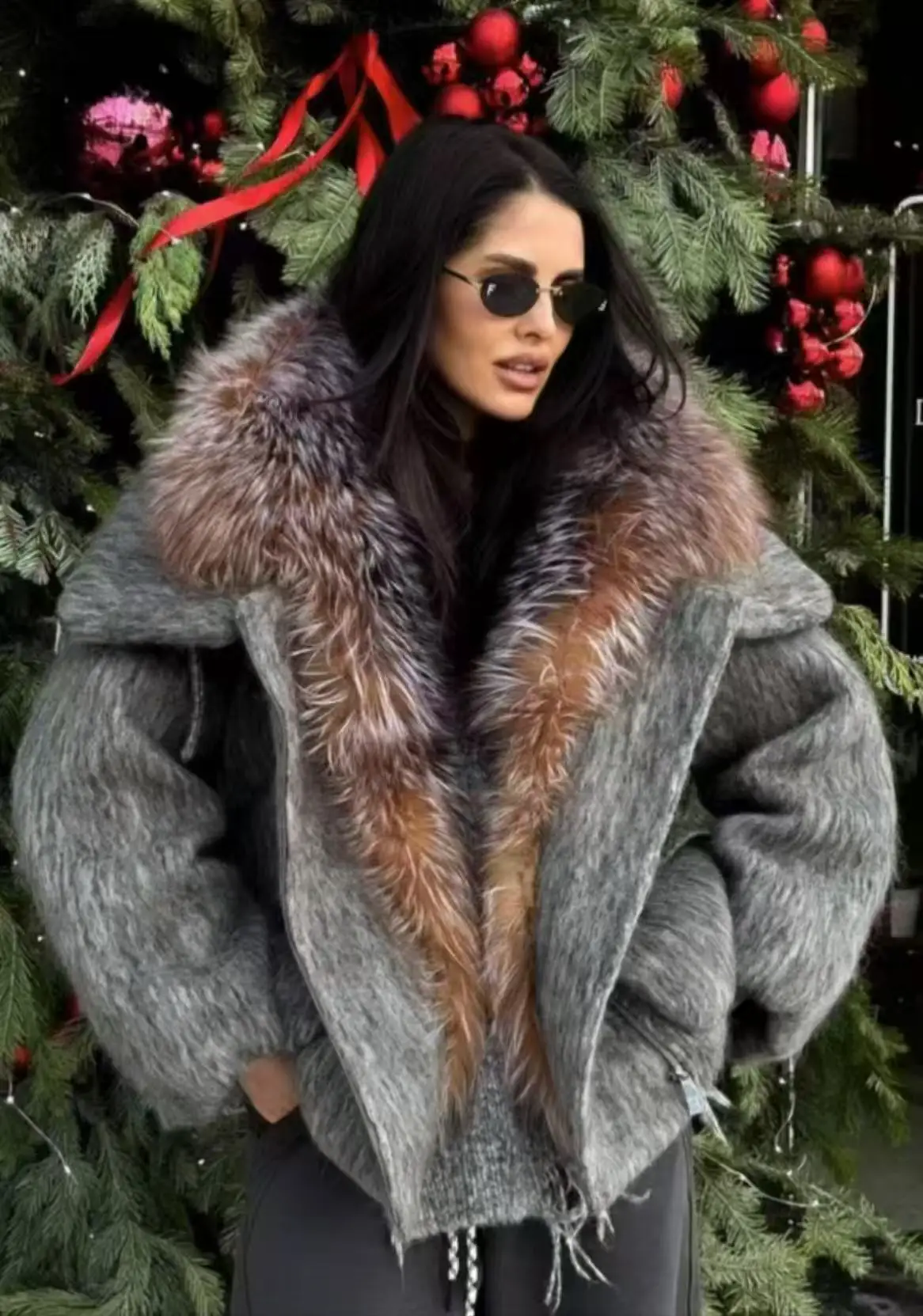 OFTBUY Luxury Short Big Fox Fur Goose Down Coat Female Natural Fur Puffer Jacket New Autumn Winter Thickened Warm Clothes Women