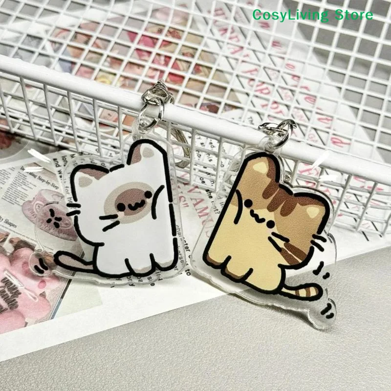 [CL]1Pair Cute Cat Keychain Pendant Party Gift Matching Couple Backpack Keychain[CL] view 4