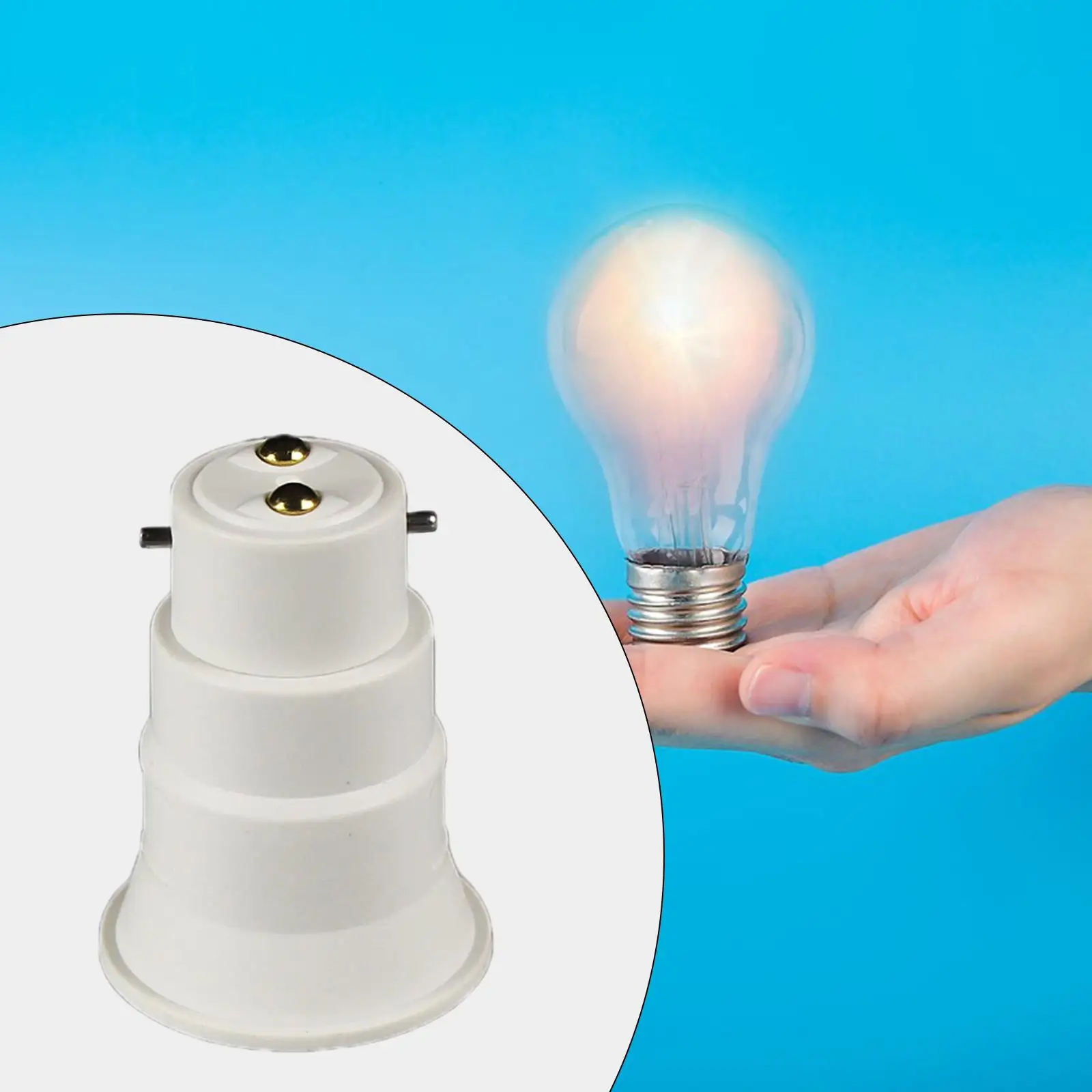 Flame Retardant PBT Bulb Base Adapter B22 to E27 Bayonet Screw Converter Lampholder Extender Portable Light Socket for Bedroom