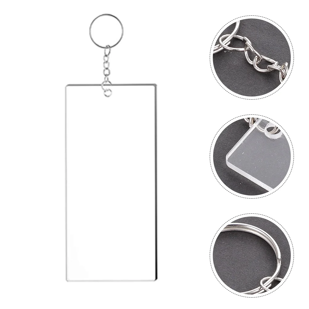 Key Ring Pendant Acrylic Keychain 700X300X020CM Aluminum Alloy Decorative Blank