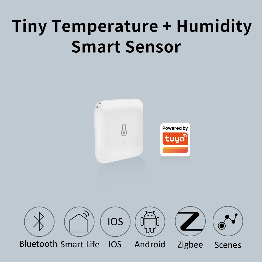 Lincukoo Tuya ZigBee Tiny Temperature & Humidity Smart Sensor High and Low Temperature Alarm Support Smart Life