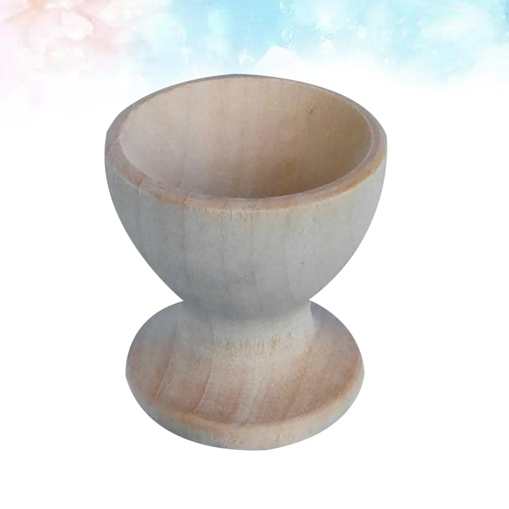 5 pçs crianças educacional ovo titular copo de madeira forma bandeja para desenho arte artesanato crianças dia de páscoa ovo suporte copo