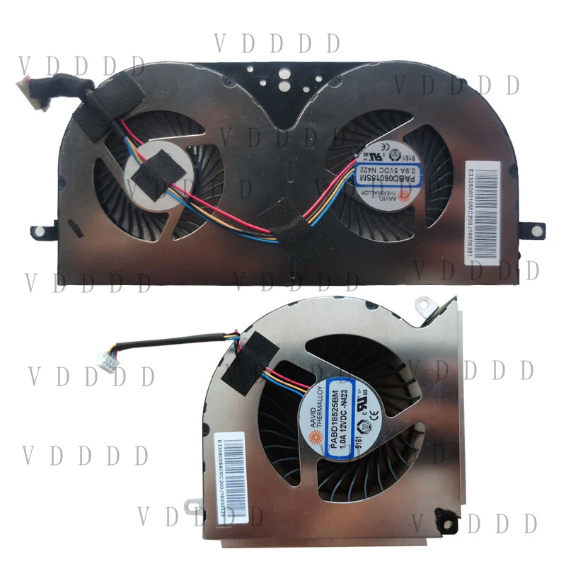 L... Laptop Cooler CPU GPU Fan For MSI GT76 MS-17H1 PABD18525BM 1.0A 12VDC -N423 N422