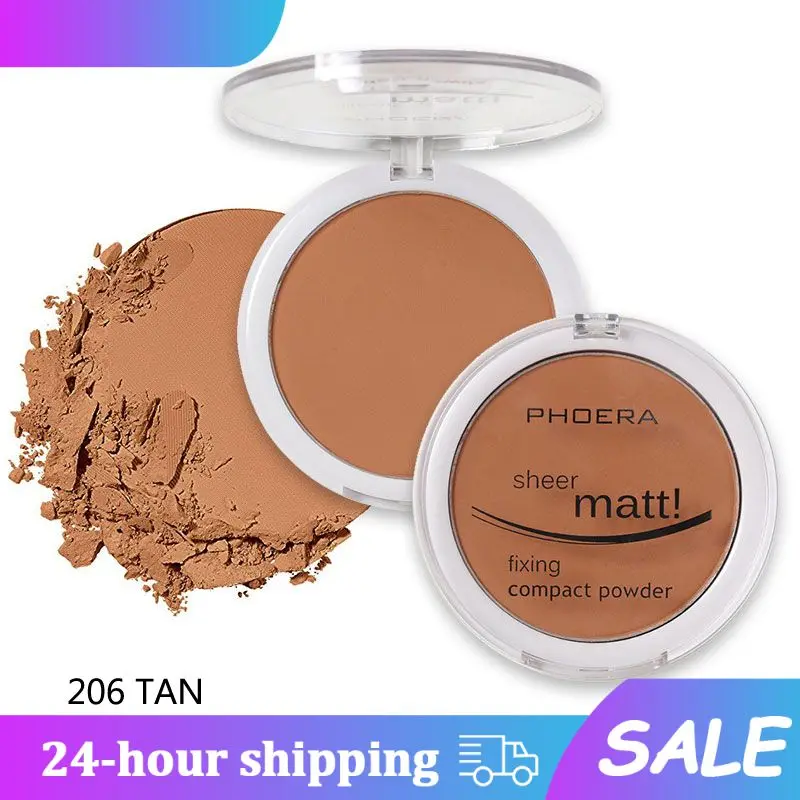 PHOERA 8 Color Matte Powder Face Pressed Foundations Natural Oil-control Brighten Concealer Blush Powder Cake Cosmetics TSLM1