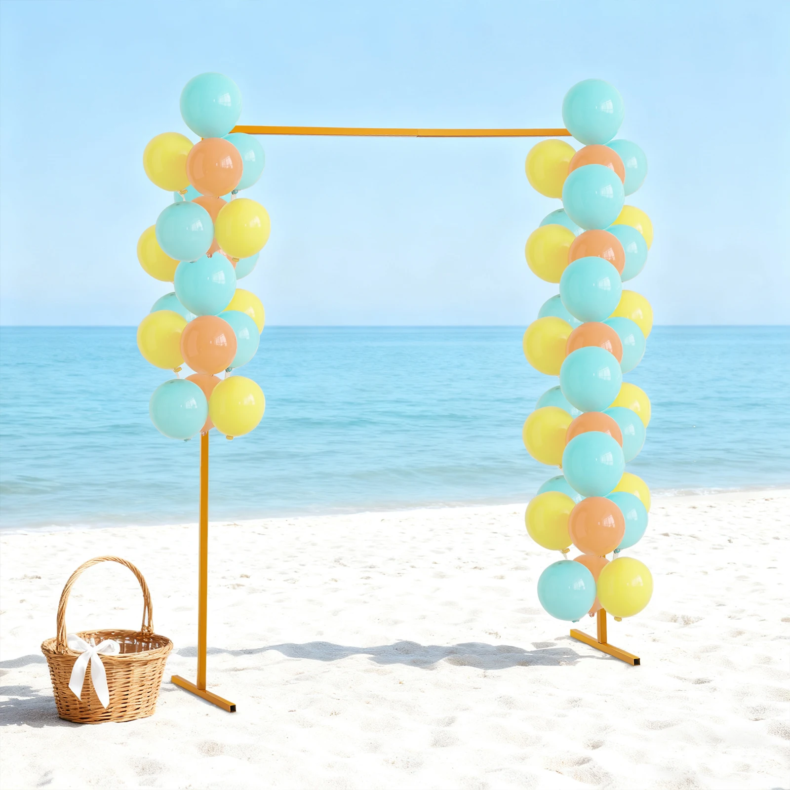 

Wedding Arch Stand, 2m X 1.5m Yellow Wedding Arch Sturdy Galvanized Iron Frame for Outdoor Indoor Ceremony Decorations