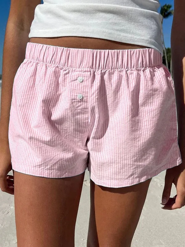 Pantaloni casual a righe a vita alta per donna, vestibilità ampia estiva, pieghe stirate a mano, pantaloni casual europei non di marca