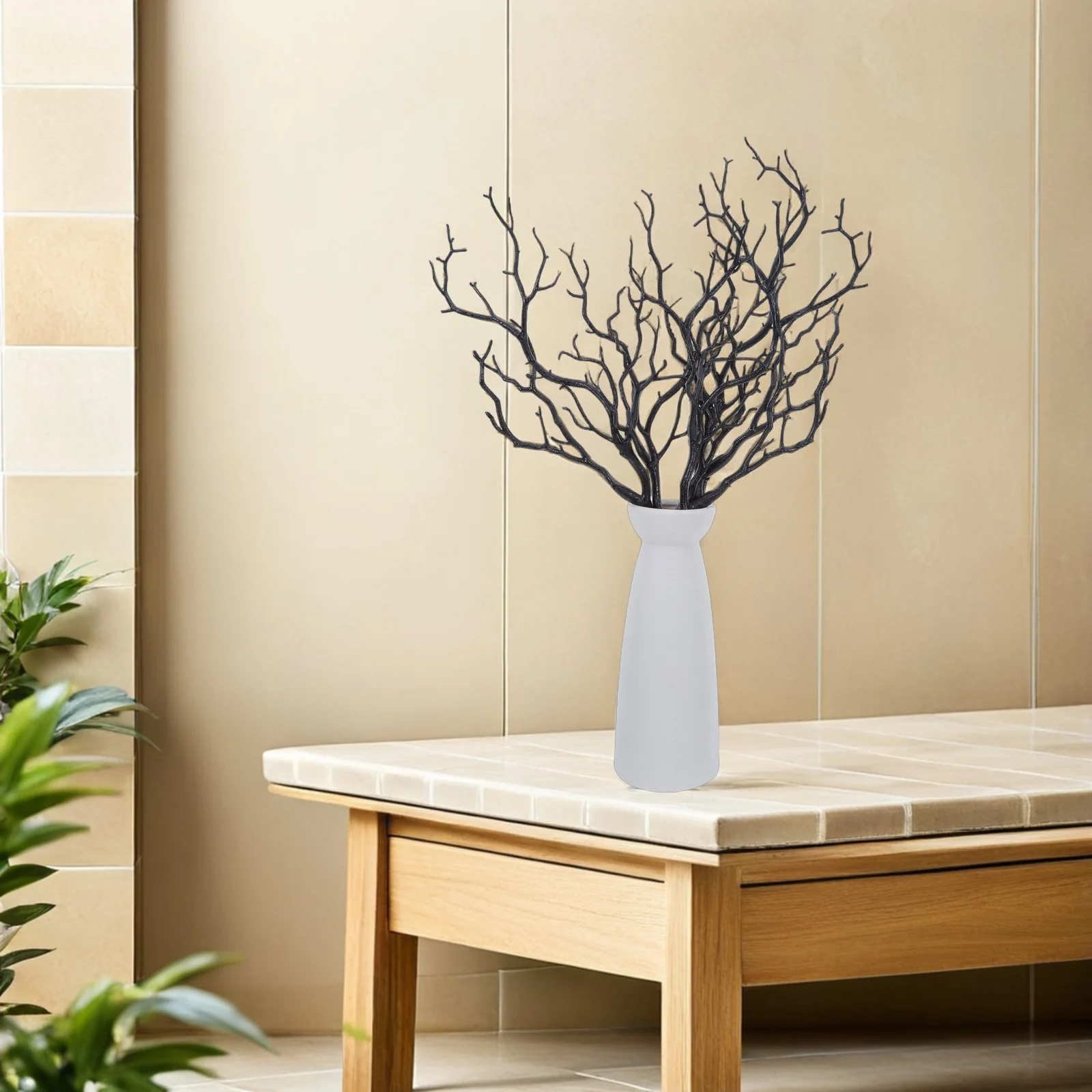 

4pcs Artificial Coral Dry 17.29 Inch Plastic Faux Curvy Branches For Vase Decor Tall Fake Wood Branches Wedding Centerpiece