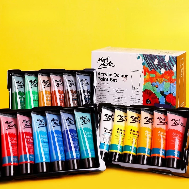 75ml Acrylic Paint 6/8/12/24 Colors Multi Purpose for Artist DIY Painting Canvas Fabric Wood Stone Art Craft Supplies