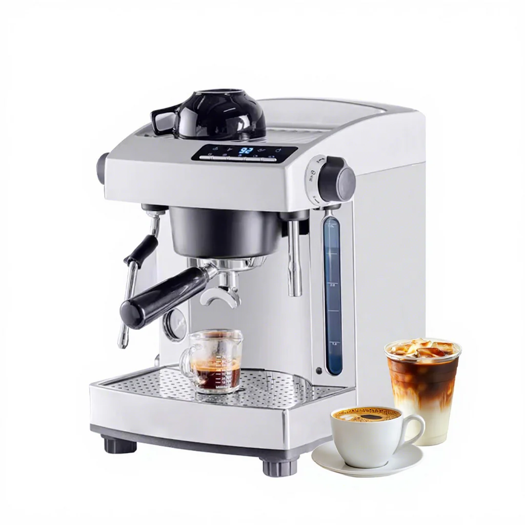 Commercial Italian Barista Espresso Maker, Supports Cappuccino Latte Long Coffee Making With Extraction Timing Function