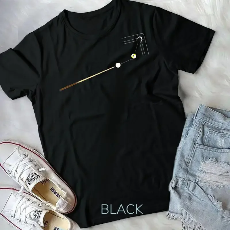 Pool Cue Stick 9 Ball Shot Into Billiards Table Pocket T Shirt Unisex T shirt