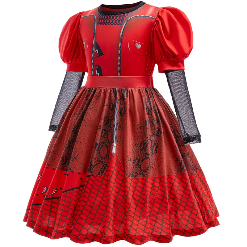 Girls Movie Role Play Red Princess Costume Children's Floating Sleeves Tutu Skirt Christmas Stage Party Performance Dress 2025