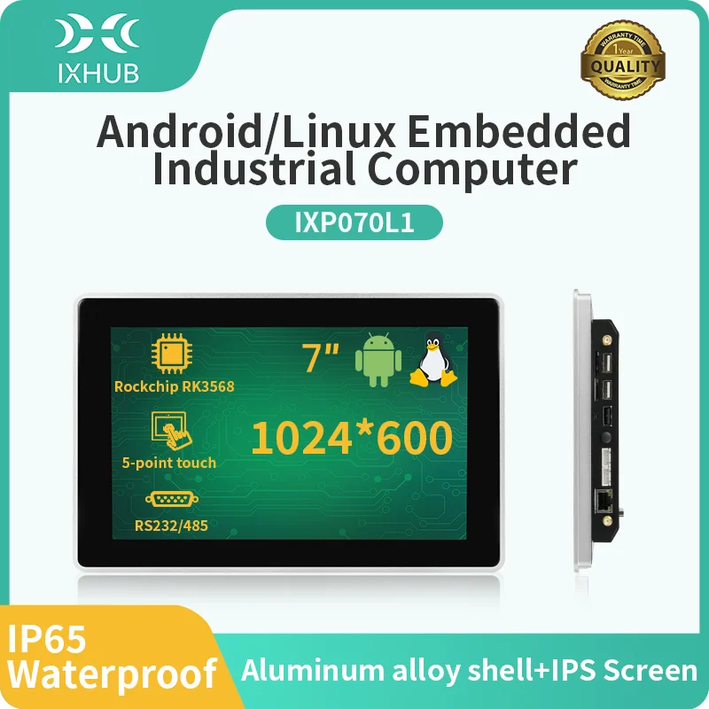 

IXHUB 7-дюймовая сенсорная панель Linux IP65 Водонепроницаемый промышленный класс «все в одном» Встроенный монитор RS232 RS485 TTL Android Debian Ubuntu