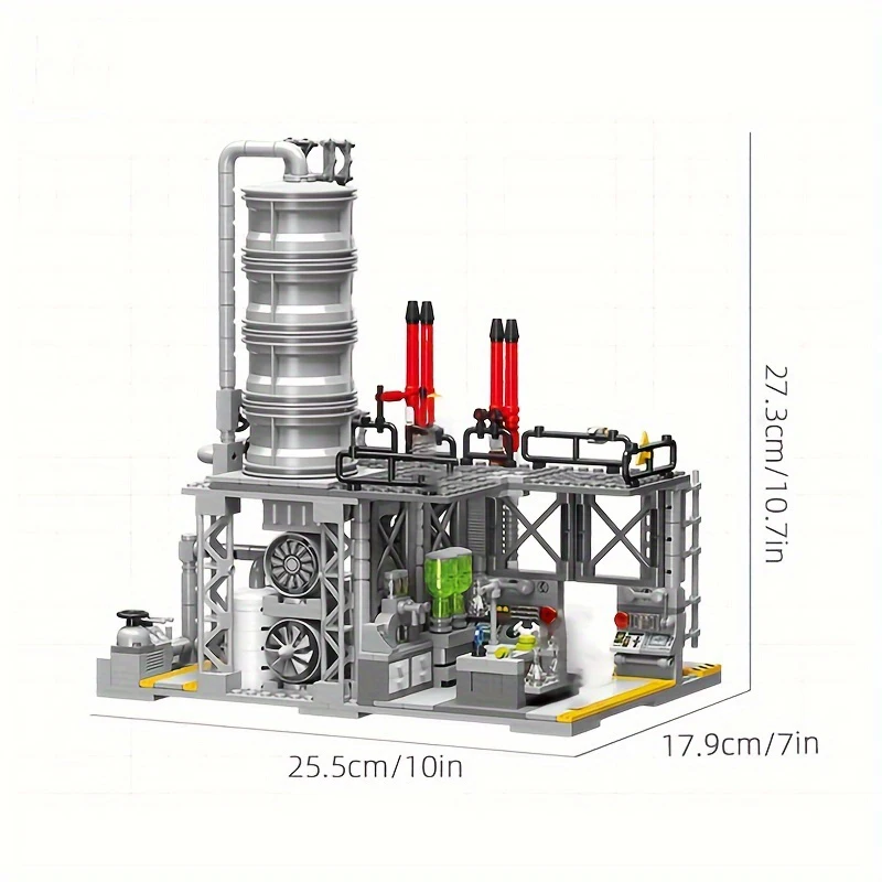 717PCS Chemical Plant Building Blocks Natural Gas Storage Center Laboratory Transport Station Bricks Toys Kids Christmas Gifts