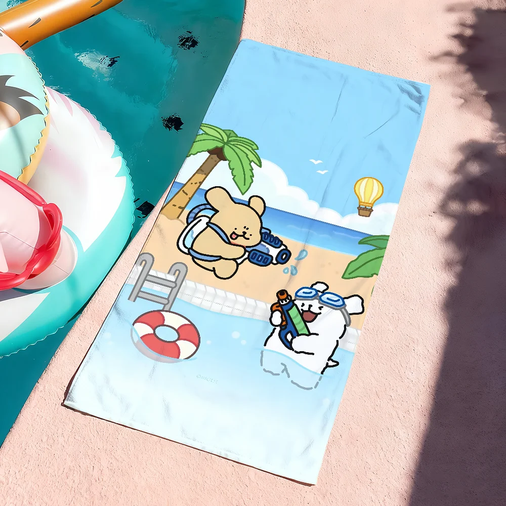 Line Puppy Maltese Towel Soft Pool Gift For Travel Gym Shower Camping Quick Dry Sports Large Beach Towels