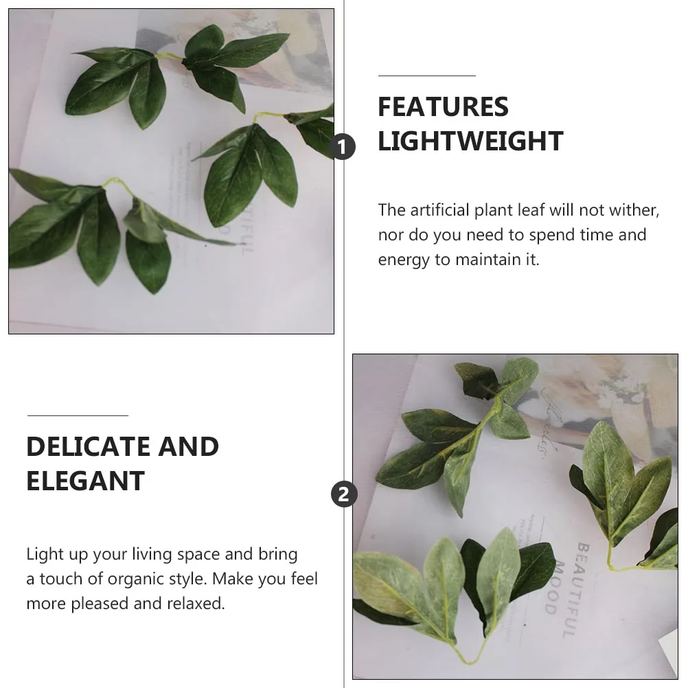 

20 pcs Simulated Green Leaf Adornments Artificial Plant Decor Fake Diy Flower Arrangement Accessories Lightweight Bright Colors