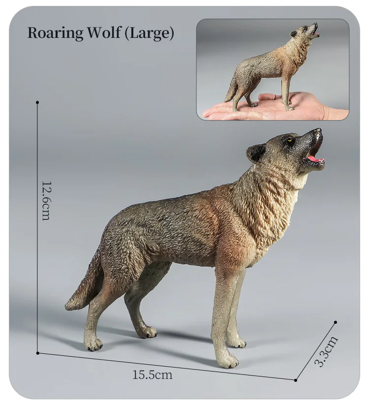 Lernspielzeug-Figuren-Set mit Waldtieren – Wolf, Fuchs, Hyäne, realistische Dschungel-Zoo-Tiermodelle, Weihnachtsgeschenk für Kinder – Detail 9