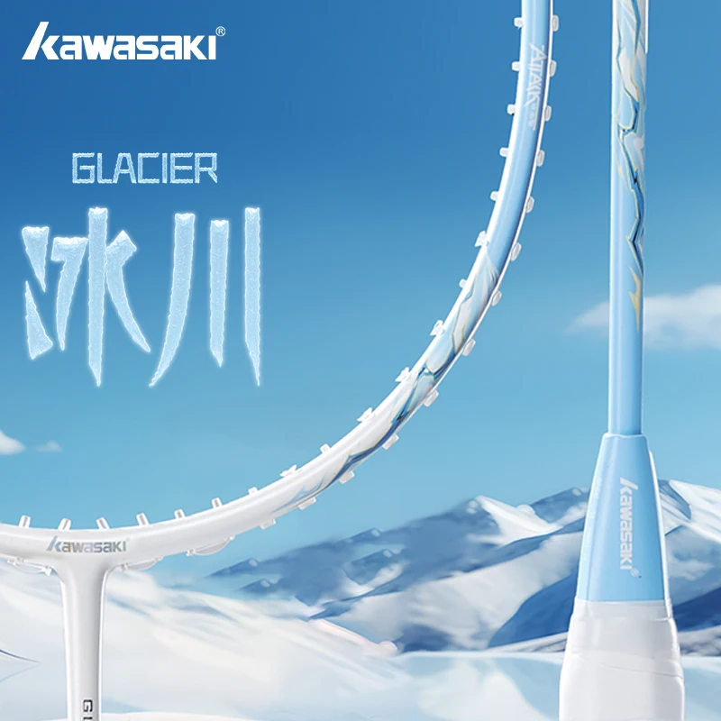 Kawasaki GLACIER 5U Badminton Racket Highly Elastic Carbon Fibre Super Light All-Around Professional Badminton Racket 30LBS