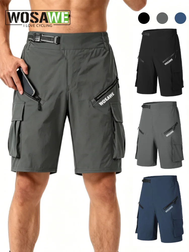 AliExpress WOSAWE Summer Cycling Shorts Breathable Bicycle Shorts MTB Road Bike Trousers Multi-Pockets Cargo Bottoms Enduro Sports Shorts
