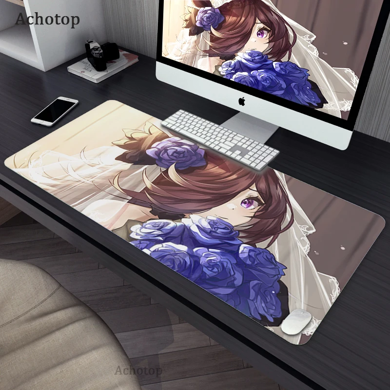 

Anime UmaMusume: Pretty Derby Rice Shower Large Mouse Pad Gaming Mousepad Computer Mousepad XXL Rubber Locking Edge Keyboard Mat