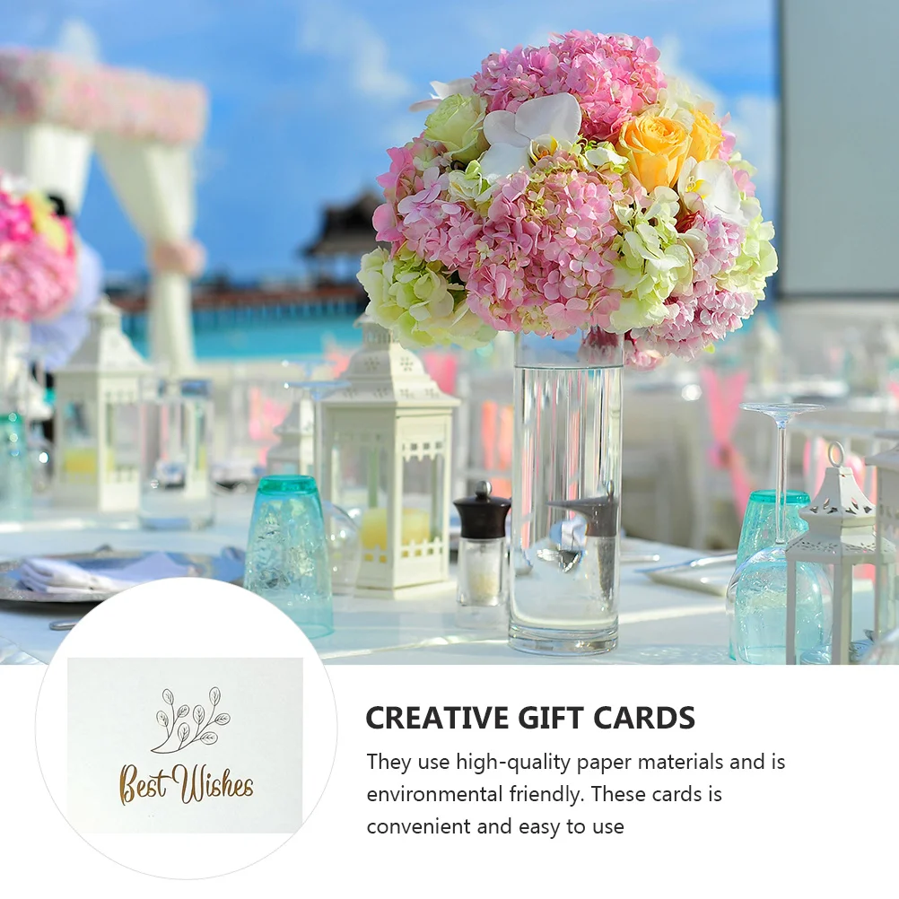 

100pcs Luxury Gold Foil Blessing Creative Greeting Gift Cards For Wedding Holiday Christmas Friends Express Wishes Printing