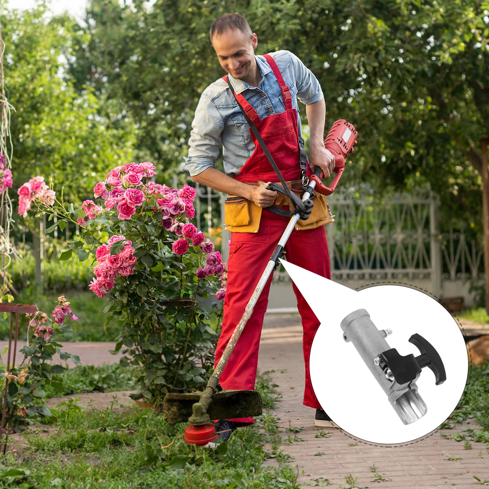 

Garden Mower Shaft Connector Quick Join Clamp Replacement Trimmer Brush Cutter Metal Shaft Connector Part Lawn Tools Accessories