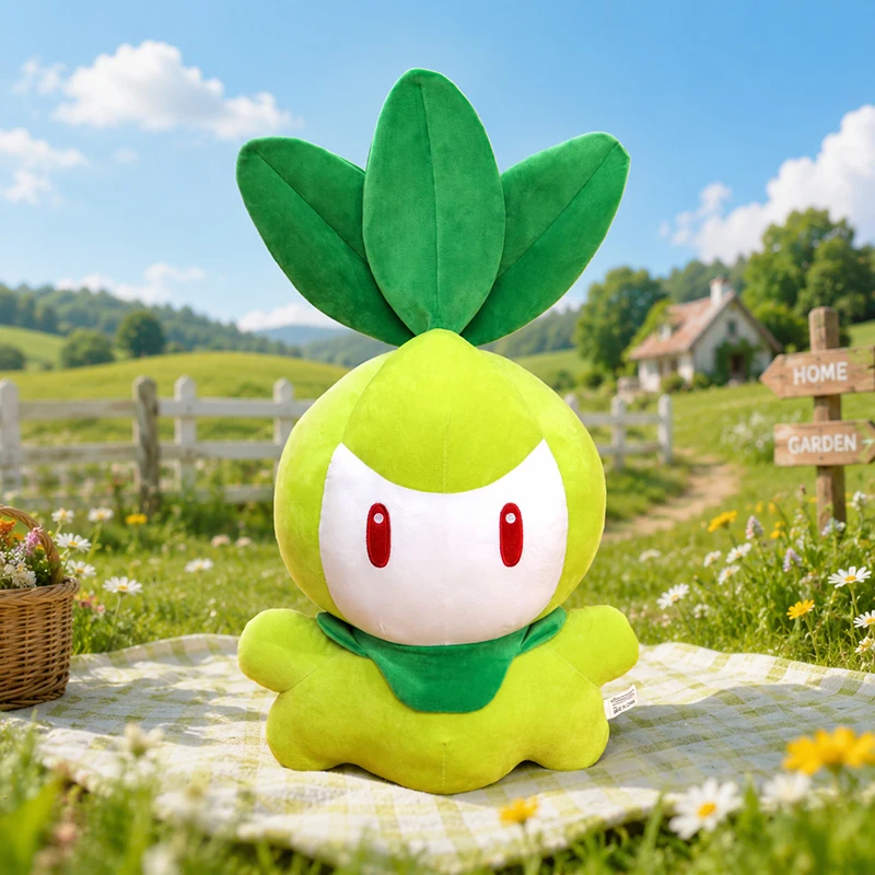 Cute Lilia Root Doll Plush Toy Soft Green Plant Stuffed Animal Pillow Kawaii Cartoon Figure for Kids Bedroom Decor Birthday Gift
