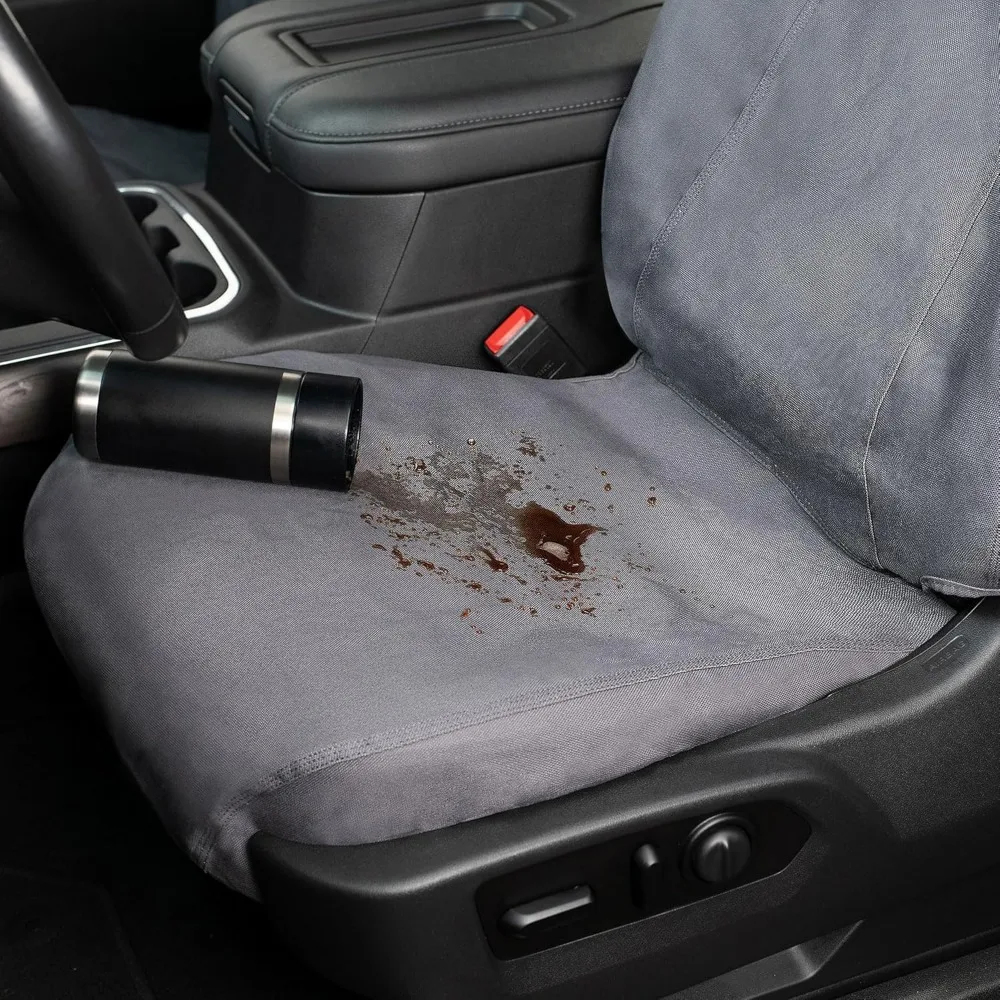 Niestandardowe pokrowce na siedzenia Carhartt do Forda F-150 (roczniki 2009-2014) i Forda F-250/F-350 (roczniki 2011-2016) z fotelami typu bucket w pierwszym rzędzie, materiał Duck.