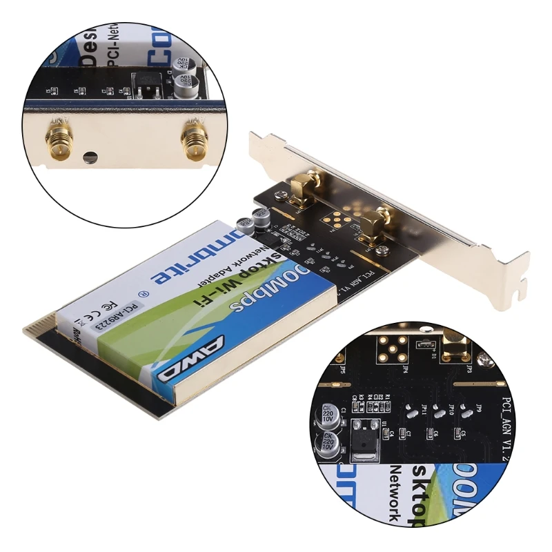 AR9223 PCI 300M 802.11b/G/N Wifi Nirkabel Adaptor Kartu untuk Desktop Laptop 6DB Antena